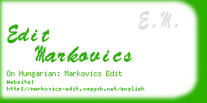 edit markovics business card